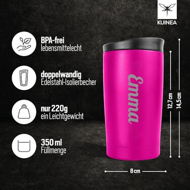 Персоналізована термокружка з гравіюванням День святого Валентина для нього та неї персоналізовані подарунки для партнерів кухоль для кави з нержавіючої сталі об&39ємом 350 мл, герметичний, багаторазовий, рожевий, День святого Валентина