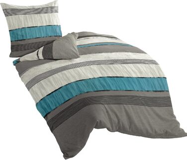 Постільна білизна Bierbaum 6472, сатин Mako, дизайн Німеччини, срібло 09, 135x200 80x80 см Срібло 135 x 200 см Односпальне