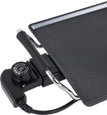 Електричний настільний гриль Bestron, пластина для гриля планча/теппаньякі з антипригарним покриттям, задоволення від гриля до 4 осіб, 2 000 Вт, колір Чорний, 47,5 х 25,5 см