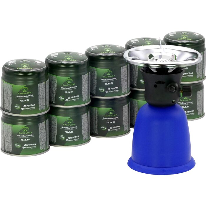 Газова плита з 10 газовими картриджами та п&39єзорозпалом для газових картриджів вагою 190 г, що проколюються, EN417, газова кемпінгова плита, кемпінгова плита з газовим картриджем 1 конфорка, міні-газова плита, газова плита, газова плита, кемпінгова плит