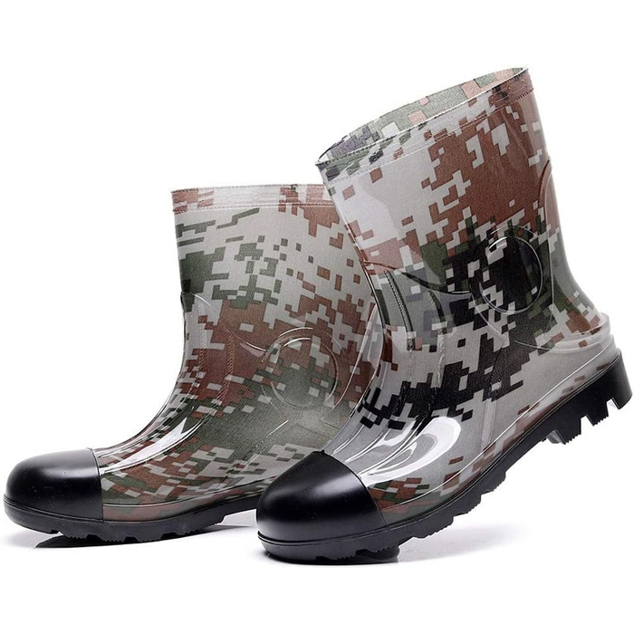 Водонепроникні гумові чоботи для чоловіків, камуфляжні чоботи, середньої висоти, туристичні чоботи, нековзні, туристичні чоботи, міцні, класичні, стильні, захисні гумові черевики для роботи на свіжому повітрі та в садівництві