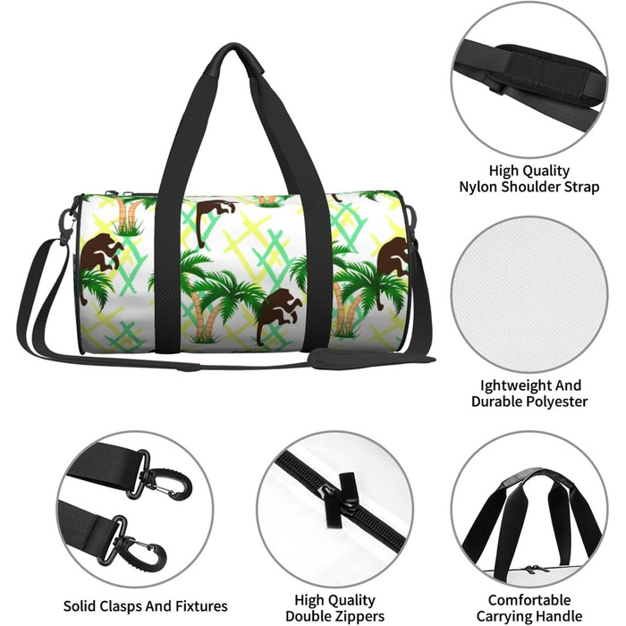 Сумка-дорожня жіноча, складана, велика, з малюнком пальм та мавп, для ночівлі, сумка на плече, спортивна сумка