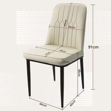 Обідні стільці, комплект з 2 шт. з оббивкою зі штучної шкіри, ергономічне крісло для їдальні, висока спинка, зручне м&39яке крісло, сучасне кухонне крісло, білий колір