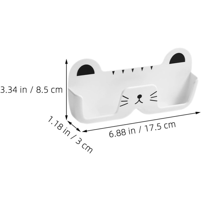 Тримач для сонцезахисних окулярів Tofficu, настінний, у формі кота, органайзер для окулярів, пластик, білий, компактний, для дому та офісу