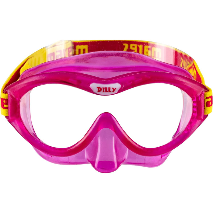 Набір для снорклінгу для дітей 47 років, мяка маска з ТПЕ з гнучкою лінзою, ергономічна трубка з силіконовим мундштуком, один розмір, рожевий/жовтий