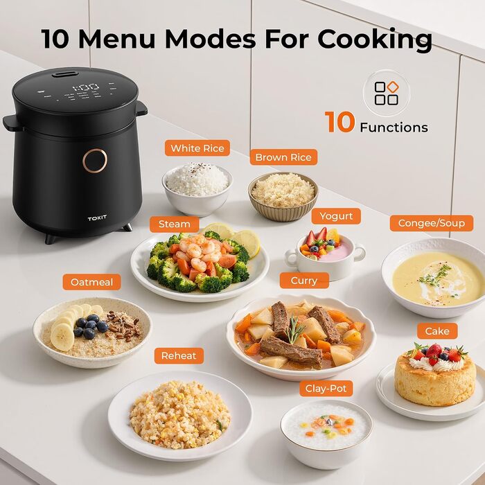 Компактна рисоварка TOKIT R1 на 1,5 л для 1-2 осіб, міні-мультиварка