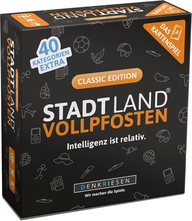 DENKRIESEN - Stadt Land VOLLPFOSTEN Das Kartenspiel - Classic Edition Intelligenz ist relativ - Sonderedition Familienspiel fr Spieleabend Geschenkidee Classic Sonderedition, DENKRIESEN - Stadt Land VOLLPFOSTEN Das Kartenspiel - Classic Edition Intelligen