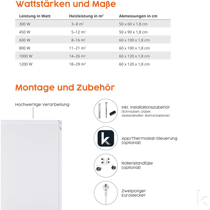 Інфрачервоний обігрівач Knighaus Custom Image & Photo з TV SD та 5-річною гарантією - Зроблено в Німеччині (завантажте власне зображення та створіть унікальний виріб) (800 Вт - біла рамка) - вкл. термостат 800 Вт - біла рамка