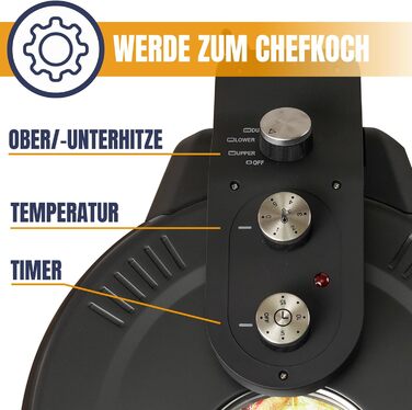 Піч для піци Sommertal PizzaProfi XXL з кам'яною плитою 39 см піч для піци електрична, швидка 3-хвилинна піца, до 380C набір із 5 предметів із вставкою для сковороди, 2 шт. шкірка для піци, різак, піца Stone PizzaProfi XXL 39 см