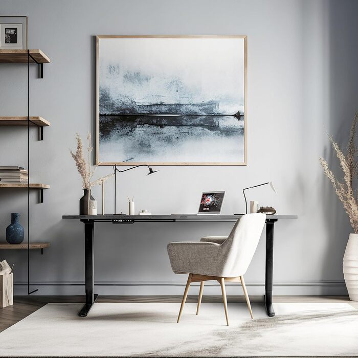 Письмовий стіл Duronic TM51 BK Регульована по висоті рама столу до 118 см Електрична ніжка столу з 1 двигуном Блок керування з 3 попередньо встановленими налаштуваннями пам&39яті Стіл для роботи сидячи та стоячи для домашнього офісу та офісу 135 см x 59 с