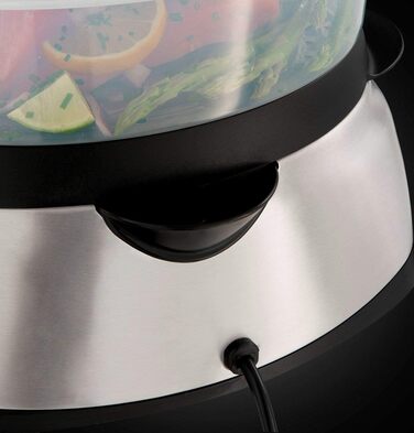 Пароварка Russell Hobbs велика 10,5 л (цифровий дисплей програмований таймер, 3 контейнери для пароварки, які можна мити в посудомийній машині миска для рису / рисоварка 8 тримачів для яєць / яйцеварка, без BPA) 23560-56