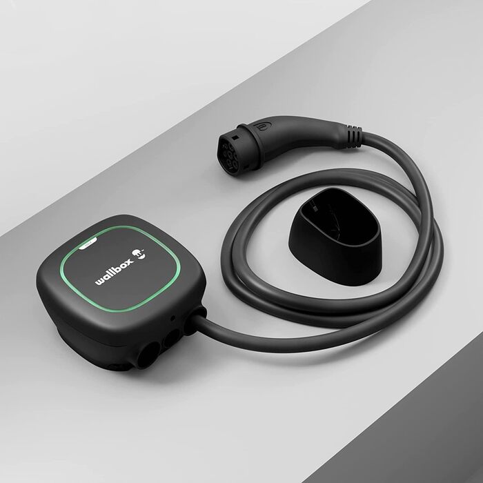 Зарядний пристрій для електромобілів (11 кВт, тип 2, Wi-Fi, Bluetooth, OCPP, внутрішній/зовнішній, 5м, проста установка), білий