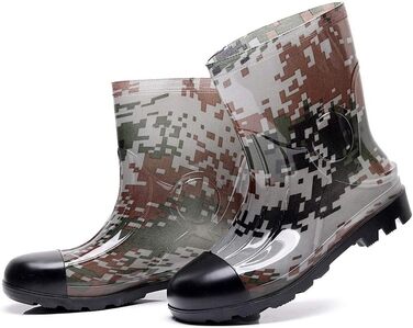 Водонепроникні гумові чоботи для чоловіків, камуфляжні чоботи, середньої висоти, туристичні чоботи, нековзні, туристичні чоботи, міцні, класичні, стильні, захисні гумові черевики для роботи на свіжому повітрі та в садівництві