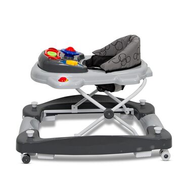 Ходунки Baninni Baby Walker 2в1 Babywalker Play і Baby Walker Baby Rocker Функція Світло, музика, Play Center Обідній стіл сірий, від 6 місяців