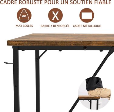 Стіл Devoko, комп'ютерний стіл, офісний стіл з сумкою для зберігання, стійкий стіл для ПК, кабінет для домашнього офісу, спальня,