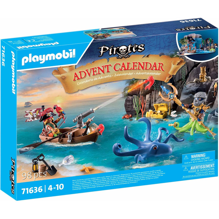 Адвент-календар PLAYMOBIL Pirate 71636, 98 деталей