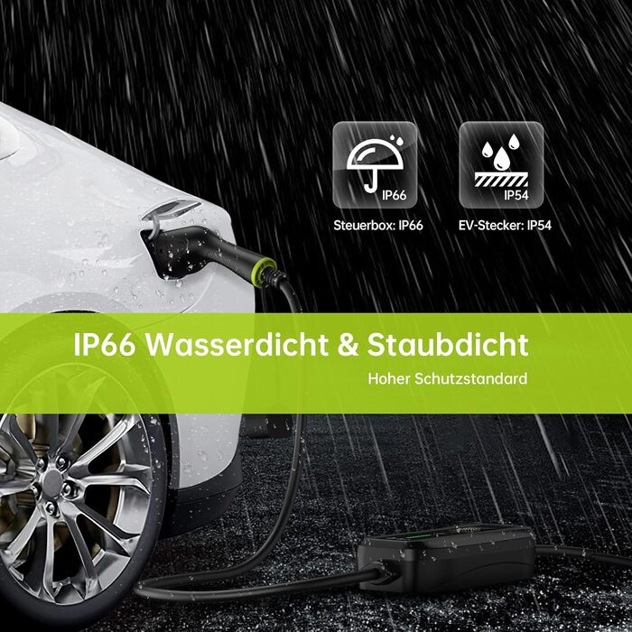 Зарядний пристрій для електромобілів SYNCWIRE 11кВт тип 2-7,5м 3-фазний 6-16А з регульованою потужністю зарядки зарядний кабель дл