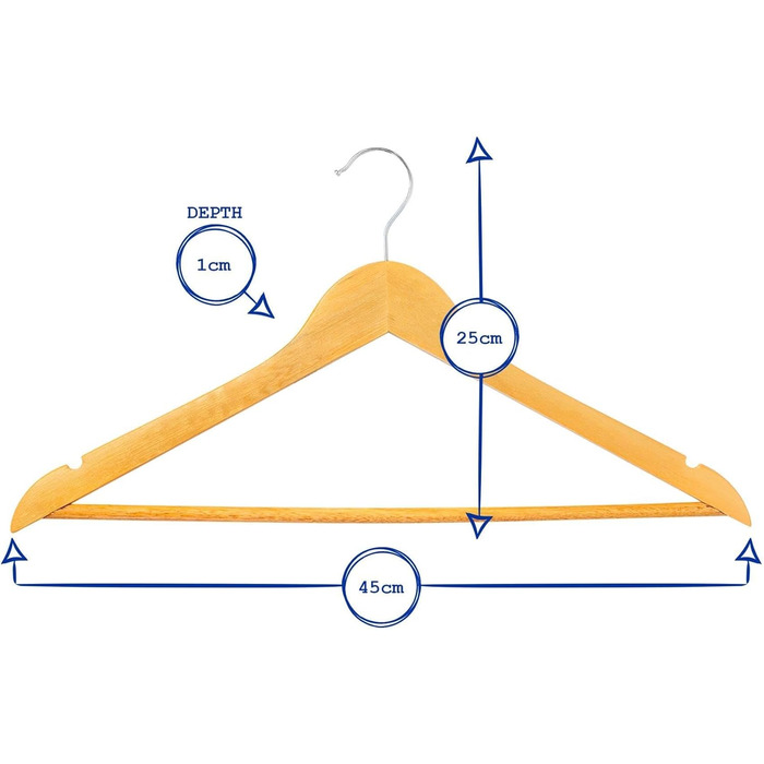 Дерев'яна вішалка для одягу Harbour Housewares - сіра - 10 вішалок з круглою штангою для штанів і нековзними виїмками для плечей, дерев'яна вішалка для дорослих для зберігання піджаків, костюмів, джемперів