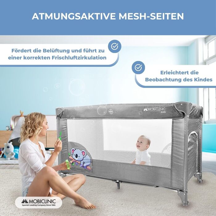 Люлька для подорожей, Автолюлька, 2 в 1, Надзвичайно компактно складається, Знімний матрацик, Mofli, до 15 кг, Дихаюча тканина, Бі