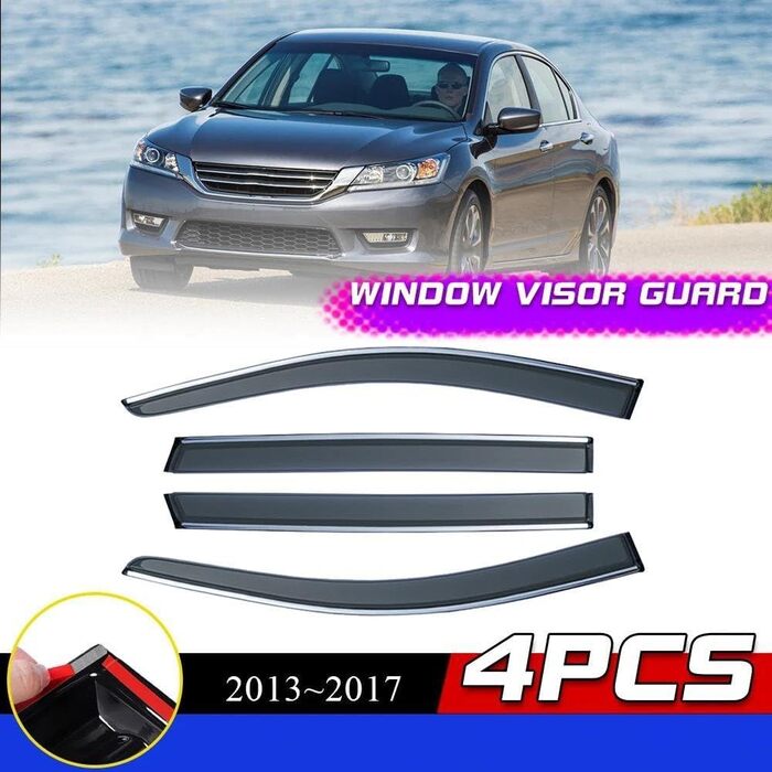 Бічне вікно Вітровий дефлектор Віконний козирок для Accord 9th CR CT 2013-2017 Дефлектор дверних вентиляційних отворів Димовий чохол Аксесуари для тенту Автомобільний вітровий дефлектор