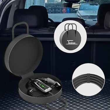 Портативний зарядний пристрій Teskee Type 2 з індикатором Кейс для перенесення для всіх електромобілів та гібридних автомобілів 3,