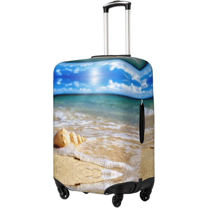 Чохол для валізи Морська Раковина, міцний захист для багажу розміром 45.7-81.3 см, чорний, великий розмір