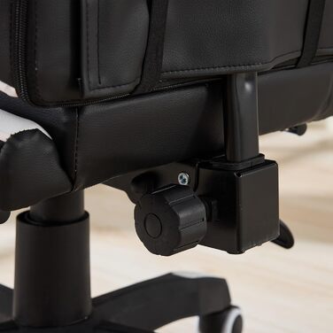 Ергономічне ігрове крісло в гоночному стилі, шкіряне офісне крісло з високою спинкою, регульоване по висоті робоче крісло з підставкою для ніг, підголівником та поперековою опорою для офісу та ігор (біле)