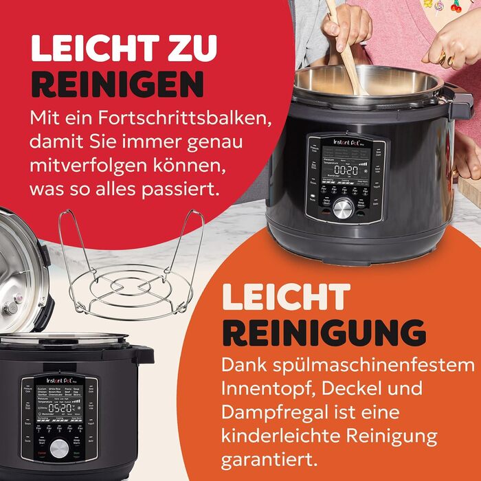 Мультиварка-скороварка Instant Pot Pro 10-в-1, 5,7 л, чорна