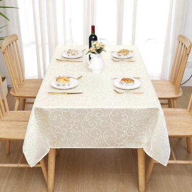 Скатертина Homaxy Скатертина миється Прямокутна 100х140 см Поліестер Скатертина Скатертина Жаккард Скатертина Орнамент Брудовідшто