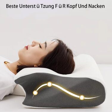 Універсальна подушка Dreamsleepz, подушка Dream Sleepz, ергономічна подушка для шиї, подушка для підтримки шиї, для сну на боці, спині та животі (чорна)