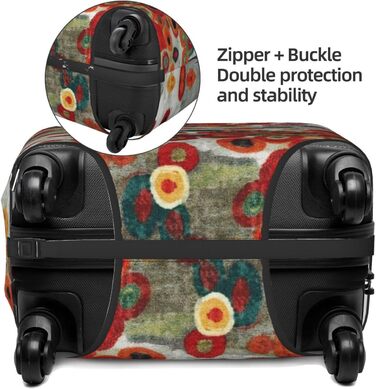 Чохол на валізу Абстрактні квіти, еластичний, водостійкий, захист валізи для подорожей та роботи (для валіз розміром 45,7 - 81,3 см), Чорний, Великий розмір