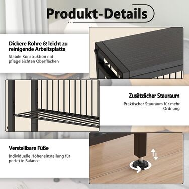 Вузький приставний столик, 3 полиці, вузька тумбочка з підставкою для журналів, приставний столик до дивана, невеликий журнальний столик для вітальні, спальні, кухні та балкону, кабінету (чорний) 1 Чорний