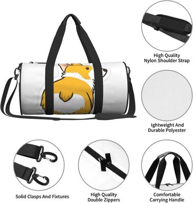 Містка дорожня сумка, легка та довговічна, ідеальний подарунок для подорожей, відпустки, ділових поїздок та іншого. З милим дизайном коргі. Універсальний розмір.