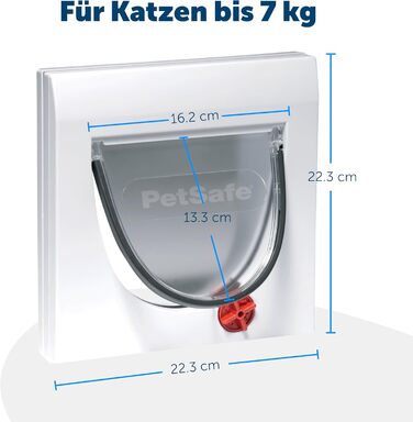 Ручні котячі дверцята PetSafe Staywell Classic з 4 варіантами блокування, включаючи тунель, для домашніх тварин вагою до 7 кг, білі, (1 упаковка)