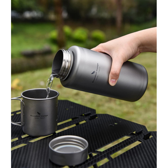 Безмежна подорож Одношарова титанова пляшка для води Пляшка для води Sport 1000 мл Титанова герметична спортивна пляшка Титанова ї