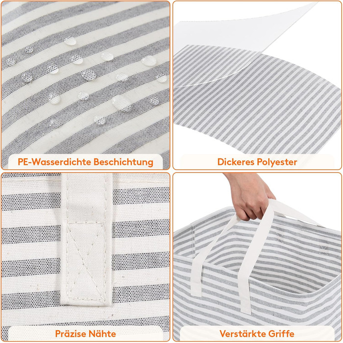 Кошик для білизни Lifewit 80L, Великий кошик для білизни, Складаний ящик для білизни, Водонепроникний ящик для сортування/зберіган