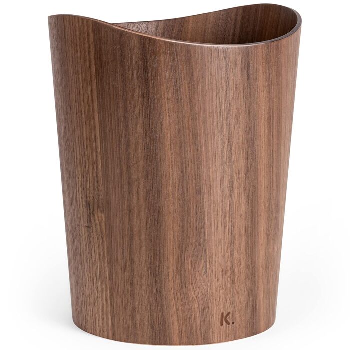 Відро для сміття з натурального дерева Brje Дерев'яне відро для сміття для офісу, дитячої кімнати, спальні тощо. 9 літрів горіх