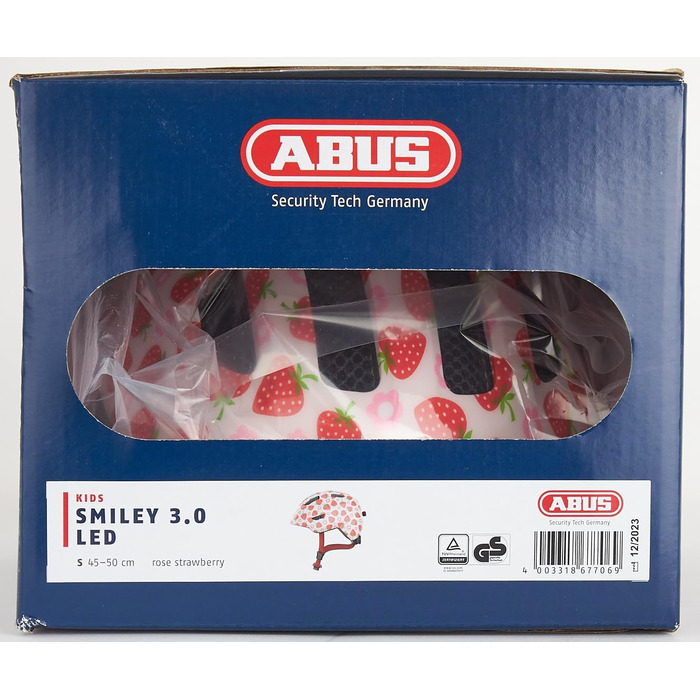 Дитячий шолом Smiley 3.0 LED - Велосипедний шолом з підсвічуванням - Глибока посадка та місце для косички - для дівчаток та хлопчи