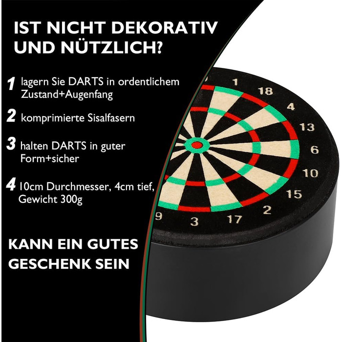 Міні-док для дротиків із сизалю 10 см - Підставка для дротиків Тримач для дротиків - Офіційна міні-репліка док-станції для дротиків - Зберігайте свої дротики будь-де 10 см 1