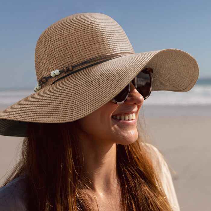 Жіночий солом&39яний капелюх Creekstone, капелюх із широкими полями, захист від сонця UPF 50, складний літній пляжний капелюх із вітровою стрічкою, колір M, хакі