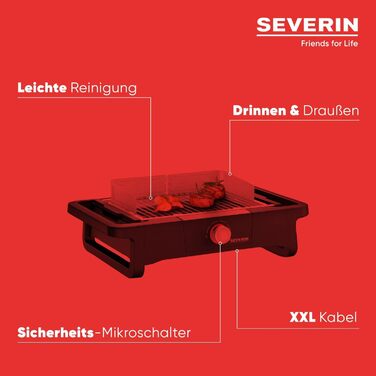 Електрогриль SEVERIN Style Evo для приміщень та вулиці, настільний гриль зі швидким запуском гриля до 350 C, балконний гриль з оптимальним розподілом тепла, чорний, PG 8123 Style Evo - без основи