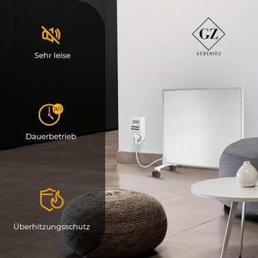 Інфрачервоний обігрівач, окремостоячий, 300 Вт - Енергозберігаючий електричний обігрівач на ніжках та колесах, мобільний з таймером - Geberioz ( V1)