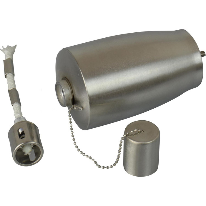 Металеві садові смолоскипи Harbour Housewares - бочка - 12 шт. - 146 см, срібні садові смолоскипи, освітлення, сучасне зовнішнє освітлення, парафінова лампа, ліхтар зі свічкою для вечірок, подій