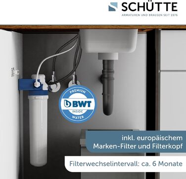 Змішувач для питної води з системою фільтрів, 3-ходовий змішувач для кухні, змішувач осмосу, змішувач для кухні з фільтром для води від вапняних залишків і важких металів, хром, 99800 AQUASTAR PRO