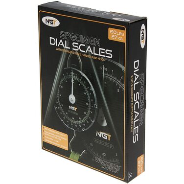 Ваги для лову коропа, 27 кг, великий гачок, круглий циферблат, функція нуль/тарування, з петлею для обважнювачів