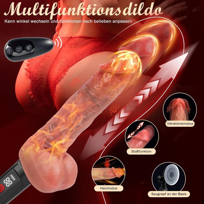 Фалоімітатор Kexyz, з 5 режимами поштовху та 10 режимами вібрації, телесного кольору