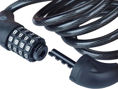 Замок тросовий комбінований Essential Security, Schwarz Basic надійний захист з кодовим замком, 140 мм