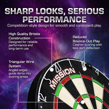 Мішень для дартсу Mission Darts Home Center, набір дартсу, що включає мішень для дартсу та 2 набори дартсу, рамка-пазл
