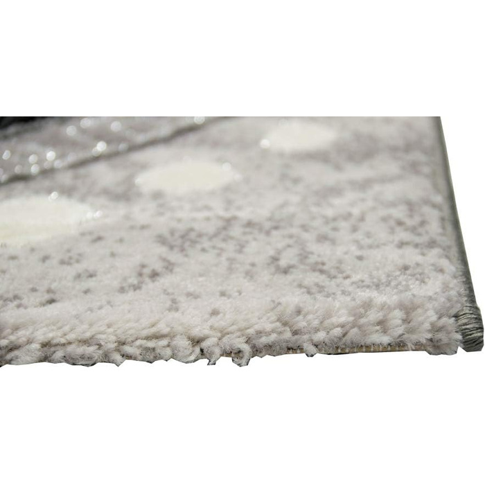 Килим сучасні орнаменти з блискітками сірий чорний крем розмір 200x280 см