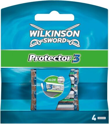 Бритва Wilkinson Sword Protector 3 з алмазним покриттям – для чоловіків, 4 змінні леза (1 упаковка)